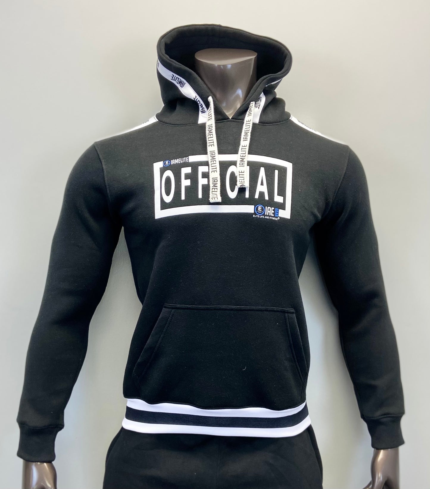 IAEGEAR™ OFFICIAL IAMELITE® Unisex Long Sleeve Hooded Black Sweatshirt