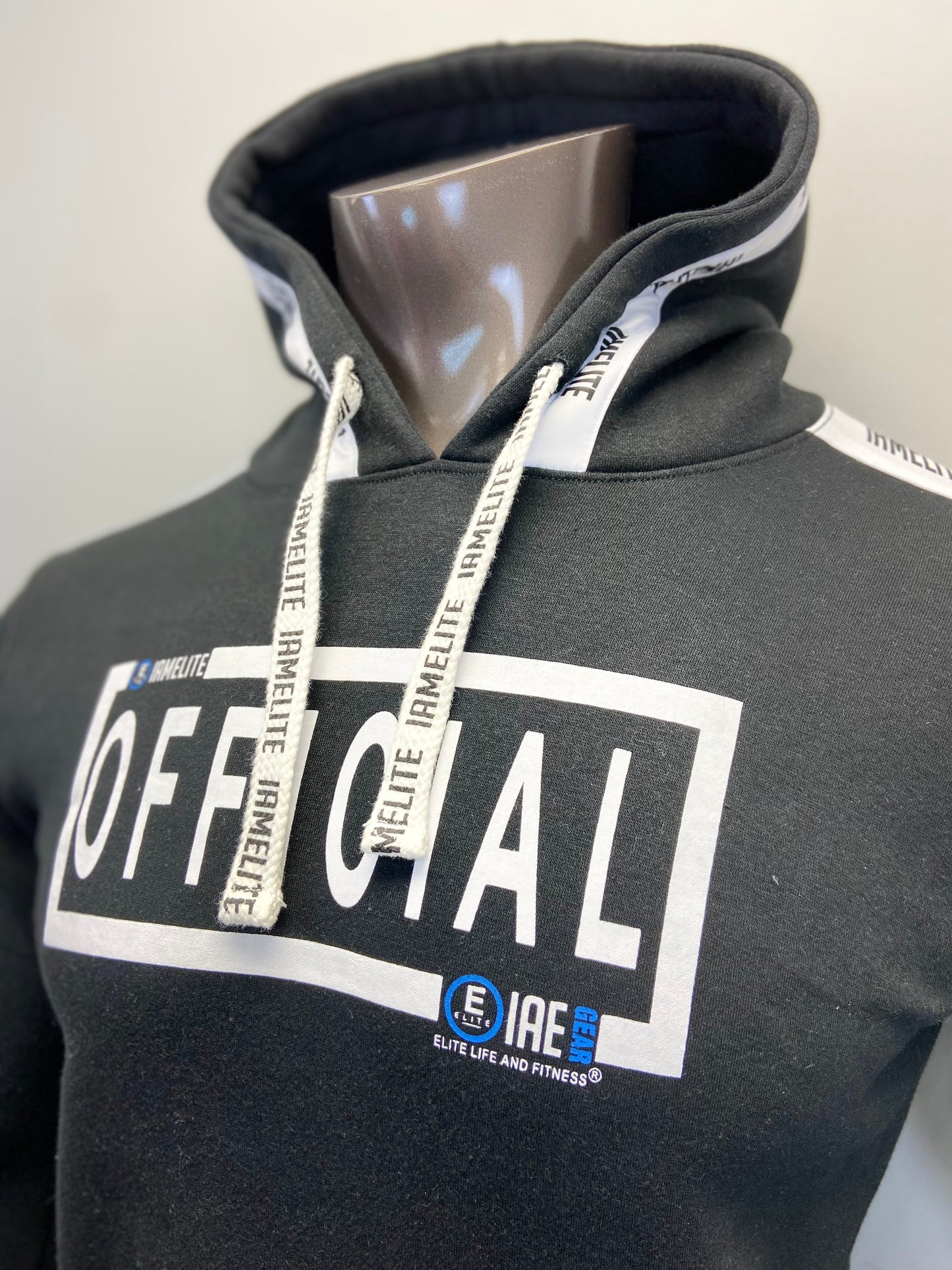 IAEGEAR™ OFFICIAL IAMELITE® Unisex Long Sleeve Hooded Black Sweatshirt