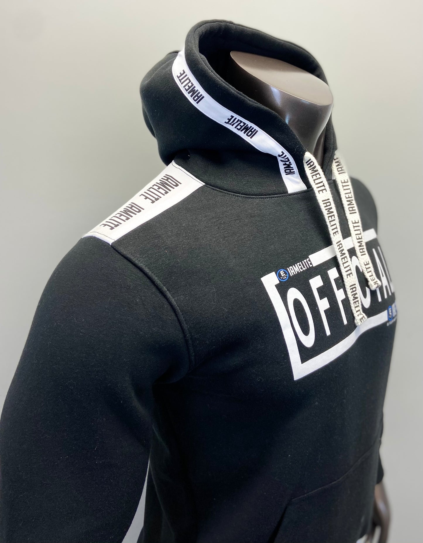 IAEGEAR™ OFFICIAL IAMELITE® Unisex Long Sleeve Hooded Black Sweatshirt