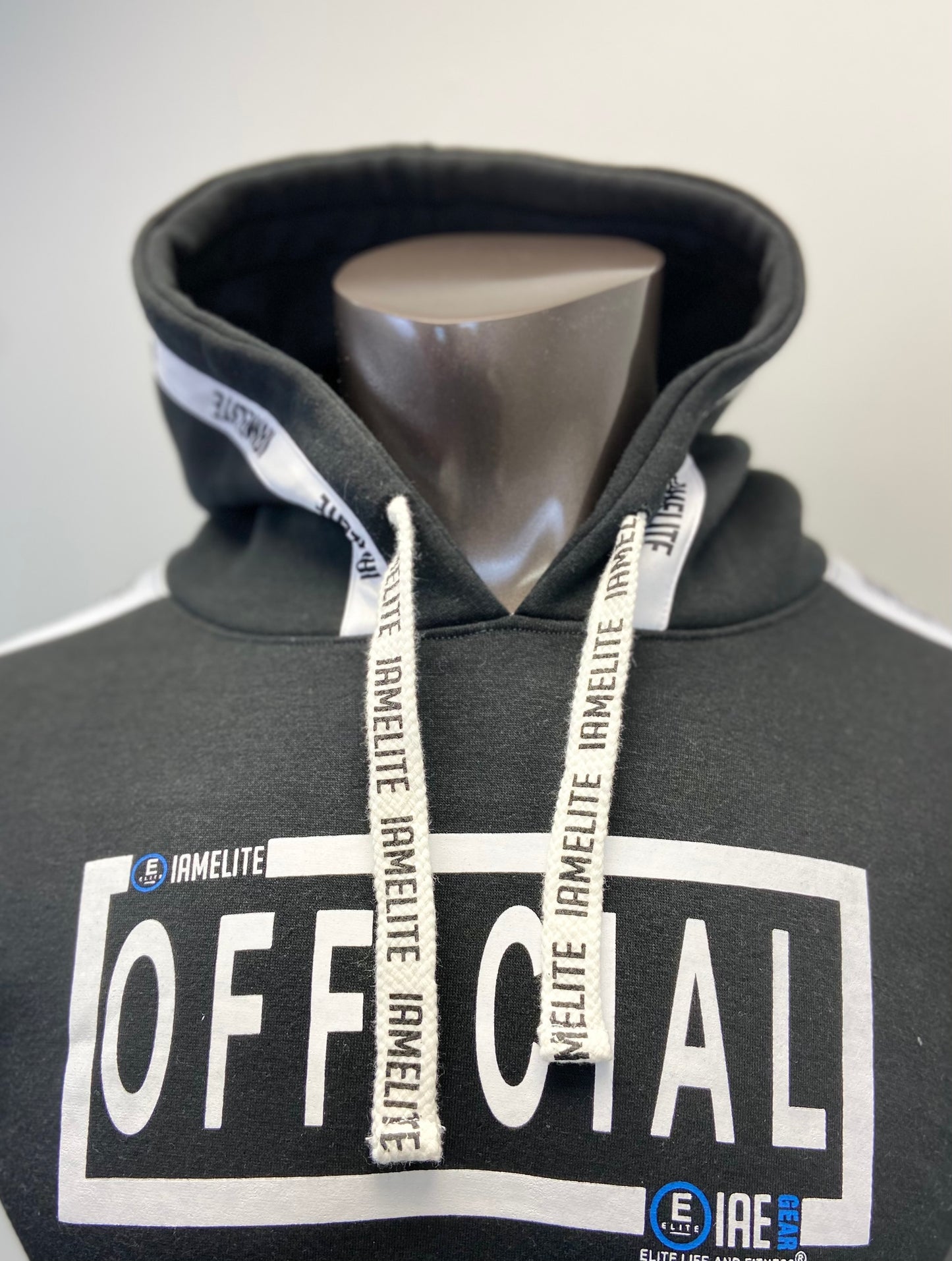 IAEGEAR™ OFFICIAL IAMELITE® Unisex Long Sleeve Hooded Black Sweatshirt