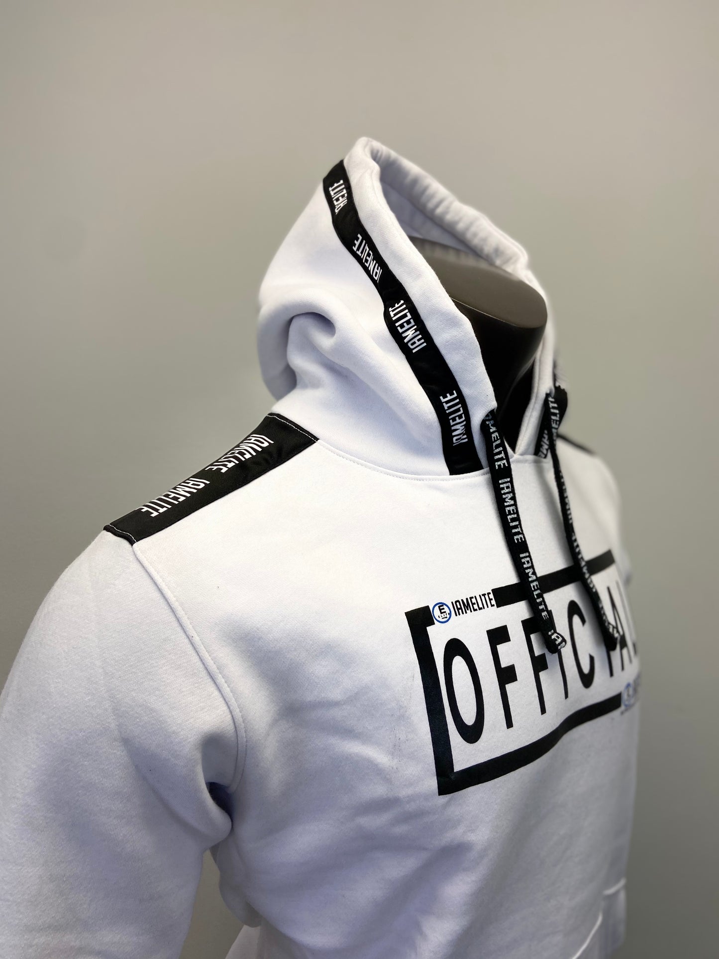IAEGEAR™ OFFICIAL IAMELITE® Unisex Long Sleeve Hooded White Sweatshirt