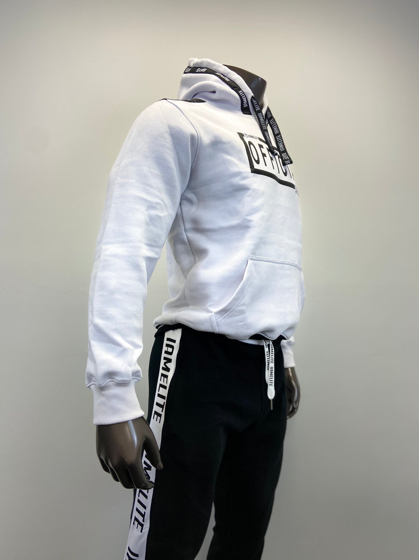 IAEGEAR™ OFFICIAL IAMELITE® Unisex Long Sleeve Hooded White Sweatshirt