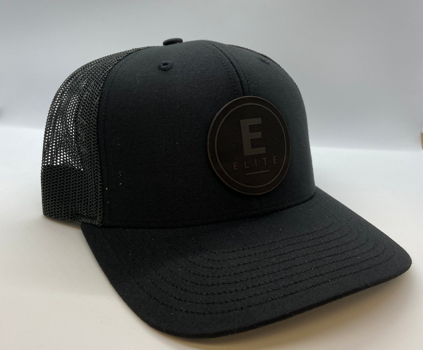 IAMELITE® Branded Bills Trucker Snapback Black Leather ELITE® Patch