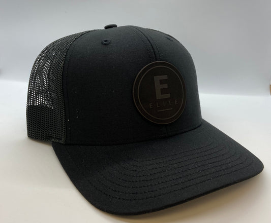 IAMELITE® Branded Bills Trucker Snapback Black Leather ELITE® Patch