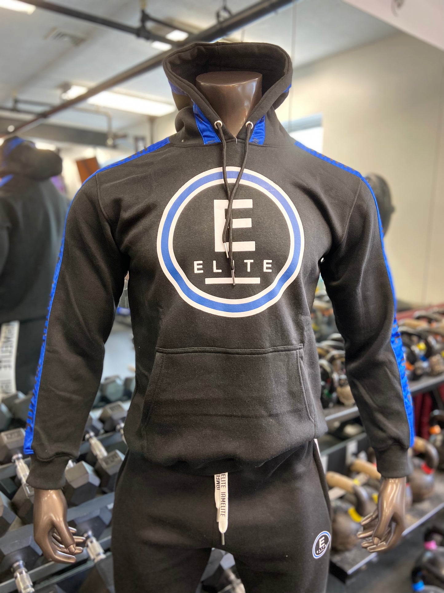 IAMELITE® Unisex Long Blue Ribbon Sleeve Hoodie