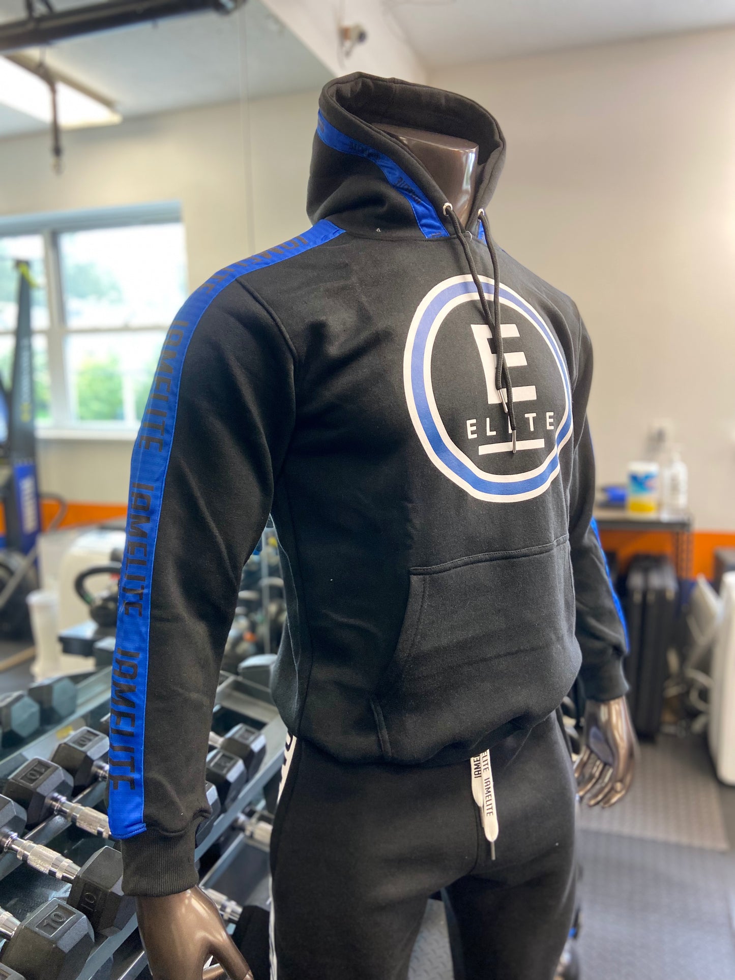 IAMELITE® Unisex Long Blue Ribbon Sleeve Hoodie