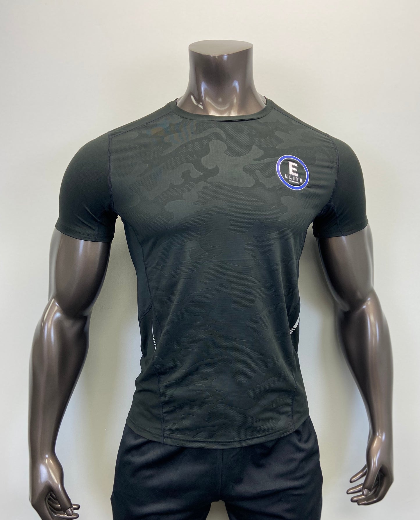 IAEGear™ OFFICIAL Collection Men's Compression Running Athletic Short Sleeve Shirt Camo Black
