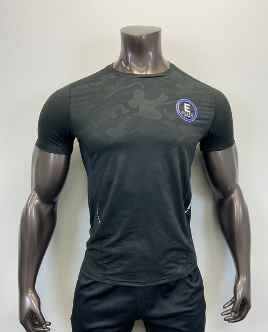 IAEGear™ OFFICIAL Collection Men's Compression Running Athletic Short Sleeve Shirt Camo Black