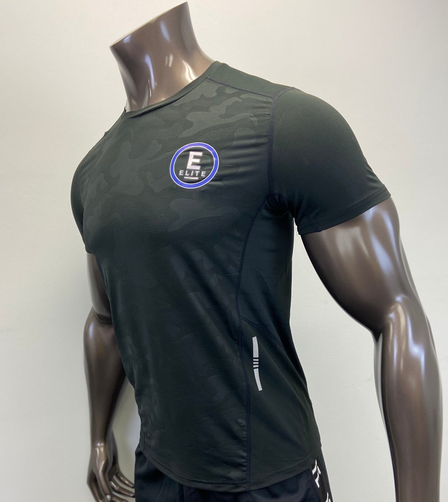 IAEGear™ OFFICIAL Collection Men's Compression Running Athletic Short Sleeve Shirt Camo Black