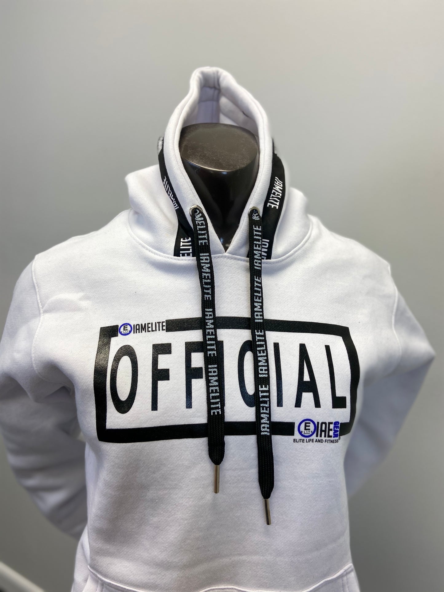 IAEGEAR™ OFFICIAL Collection Unisex Long Sleeve Hooded White Sweatshirt
