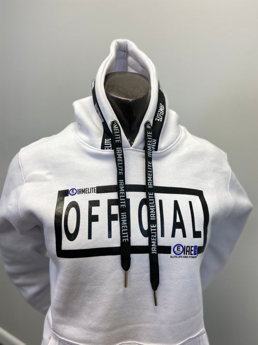 IAEGEAR™ OFFICIAL Collection Unisex Long Sleeve Hooded White Sweatshirt
