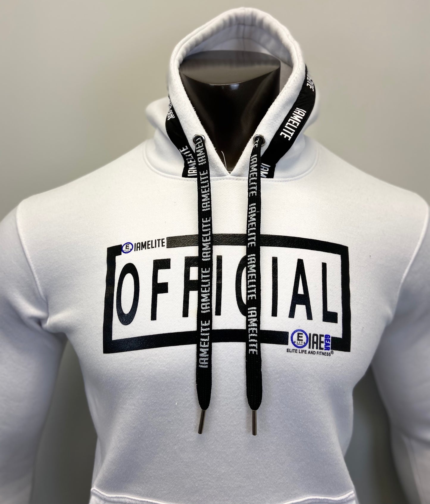 IAEGEAR™ OFFICIAL Collection Unisex Long Sleeve Hooded White Sweatshirt