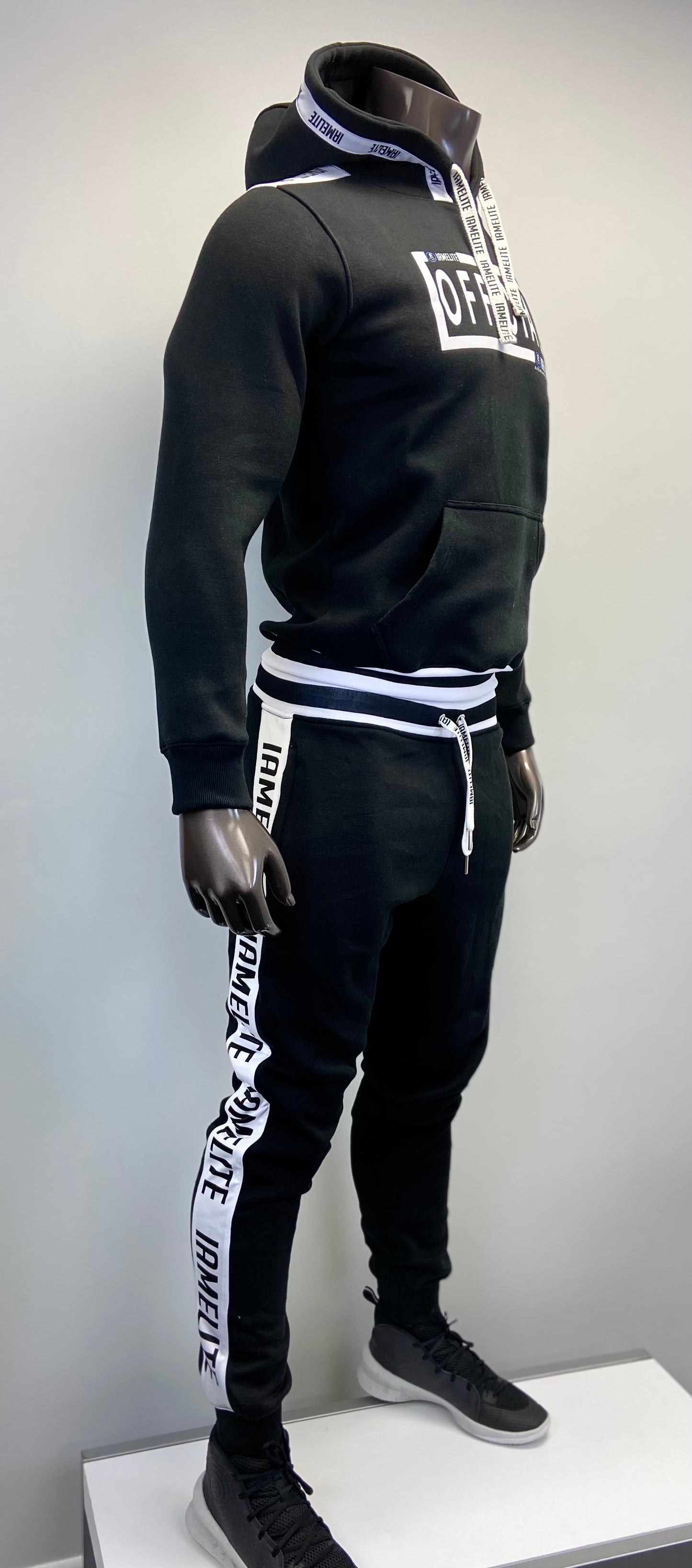 IAEGEAR™ OFFICIAL IAMELITE® Unisex Long Sleeve Hooded Black Sweatshirt
