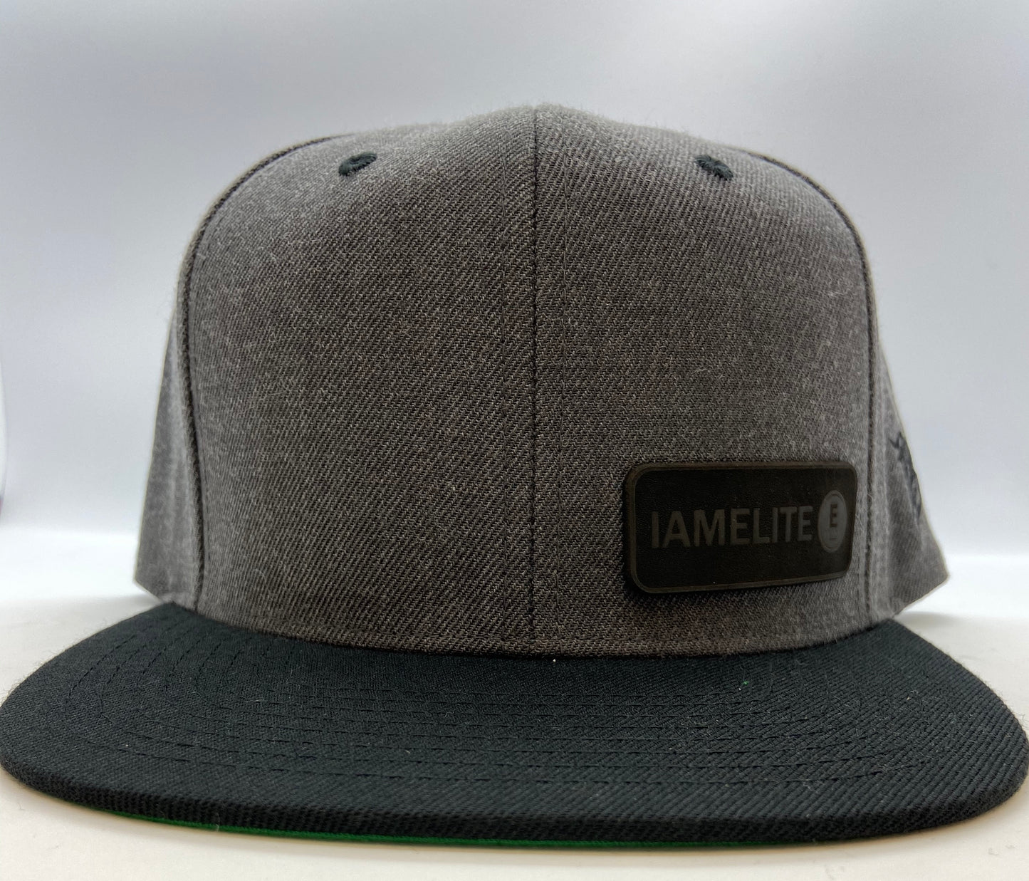 IAMELITE® Branded Bills Snapback Flat Bill Leather IAE Grey