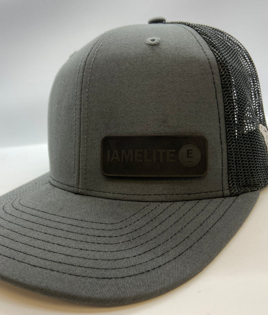 IAMELITE® Branded Bills Trucker Snapback Leather IAE Grey