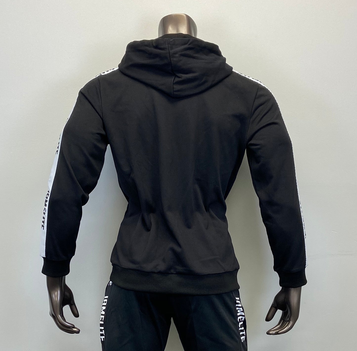 IAMELITE® Unisex Long Sleeve Hooded Sweatshirt Black