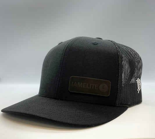 IAMELITE® Branded Bills Trucker Snapback Leather IAE Black