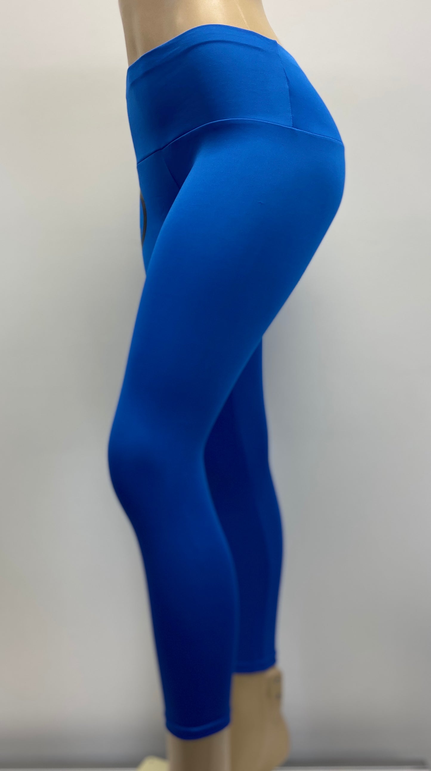 IAMELITE® Double Stripe Blue Mid Rise Leggings / Yoga Pants