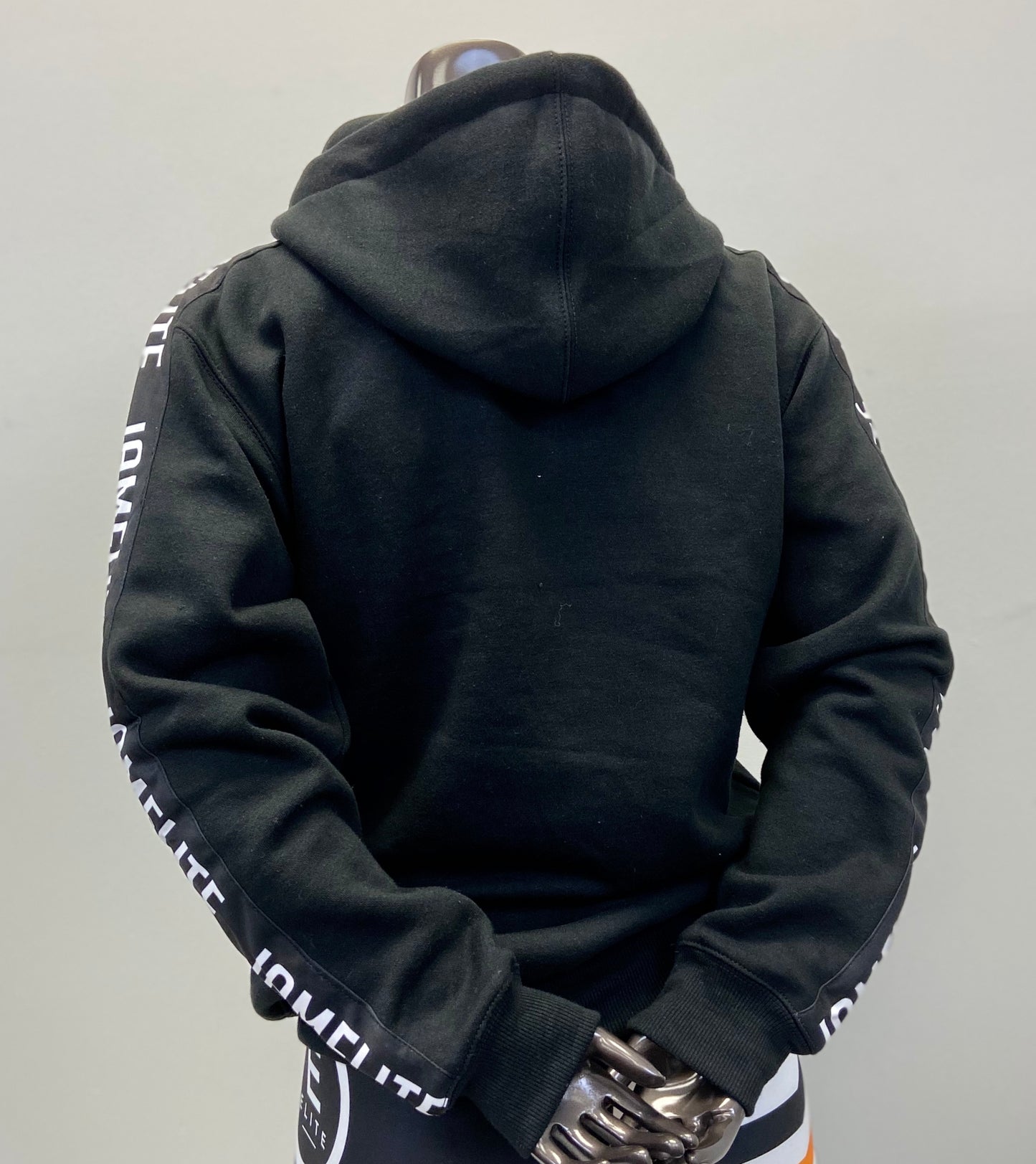 IAMELITE® Unisex Long Sleeve Medium Blend Full Zip Up Hooded Sweatshirt Black