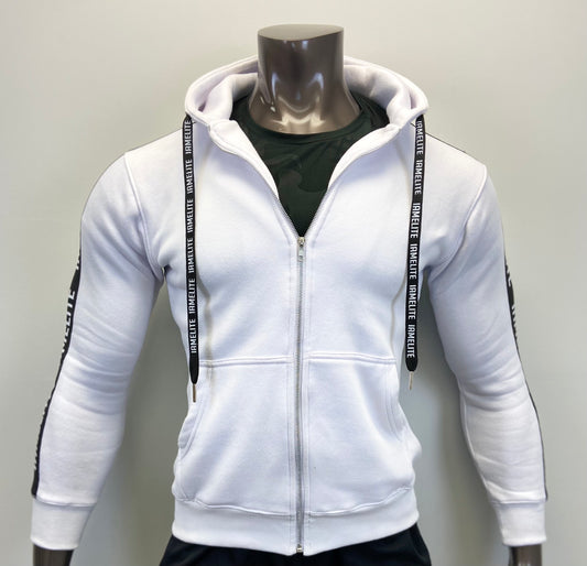IAEGear™ Official Collection Long Sleeve Medium Blend Full Zip Hooded White Sweatshirt